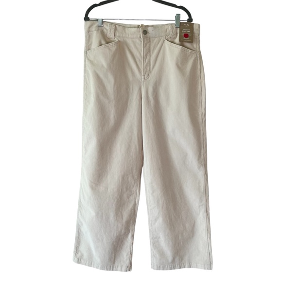 Madewell Emmett 2.0 Corduroy Wide Leg Pants High Rise Cream 32 NWT - Picture 7 of 16